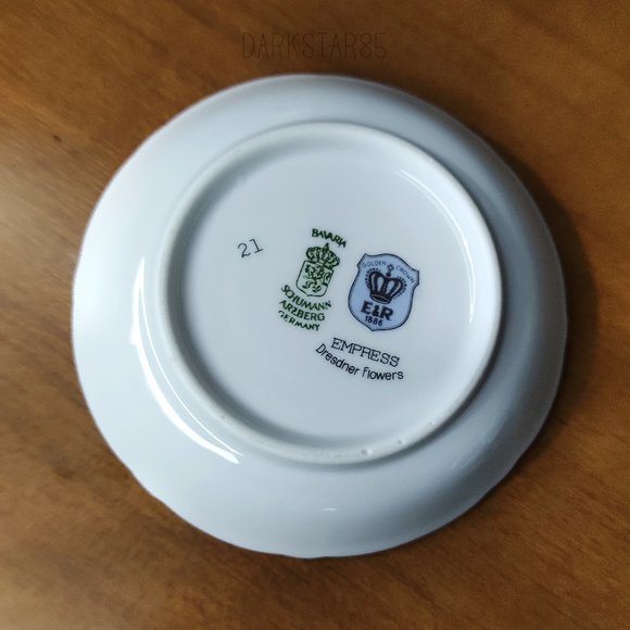 Schumann Bavaria Germany Empress Dresdner Flowers Demitasse Teacup & Saucer - Picture 6 of 9